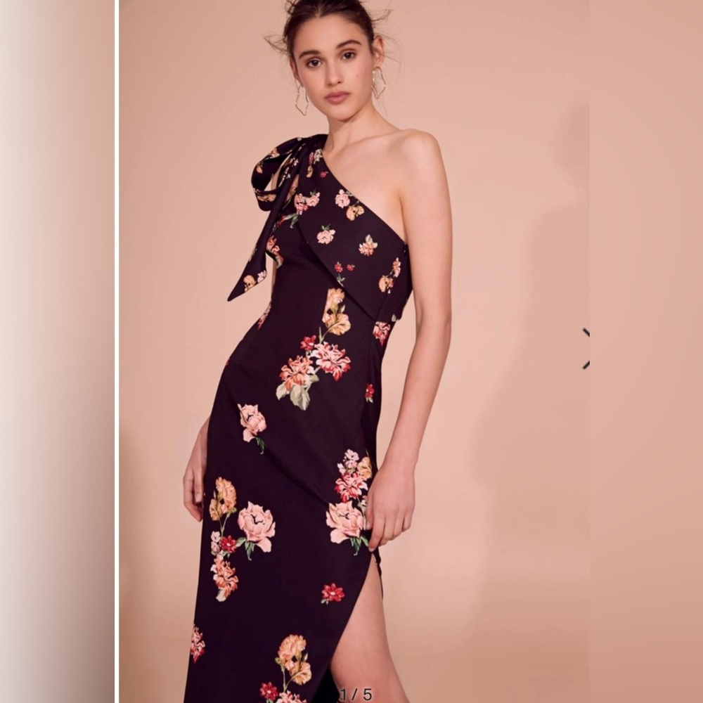 KEEPSAKE Morning Sky Dress in Black Scatter Floral Size Small